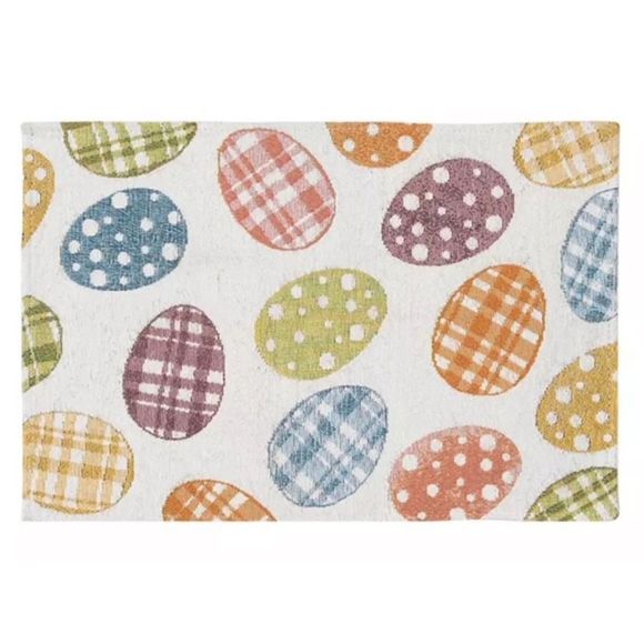Easter Placemats Ivory with Pastel Patterned Easter Eggs Set of 6 - Picture 1 of 4